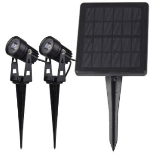 Gartenstrahler Set Solar mit 2 Spots