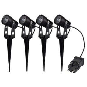 Gartenstrahler Set mit 4 Spots