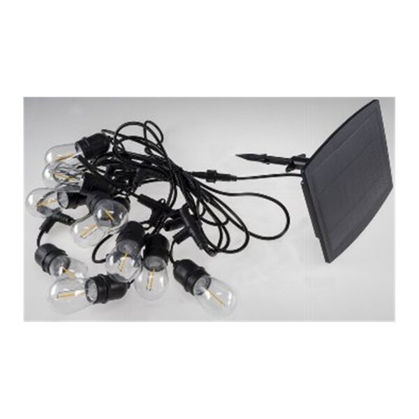 Biergarten-Lichterkette CT-BGL 10Solar – 10x E27 LED Filament, 6,5?m, Solar, IP44