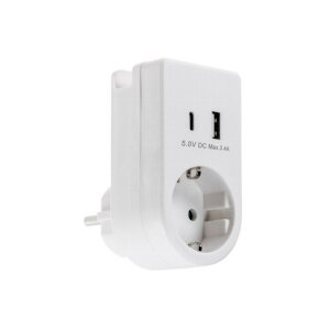 Zwischenstecker mit USB Duo-Ladegerät