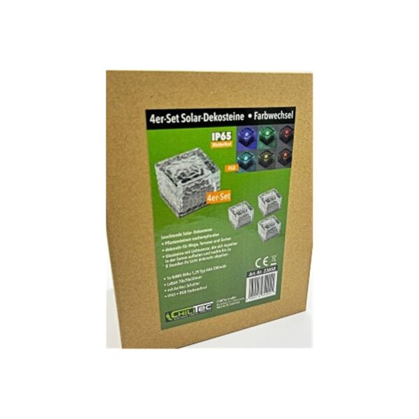 Solar Dekosteine IP65, 4er Set