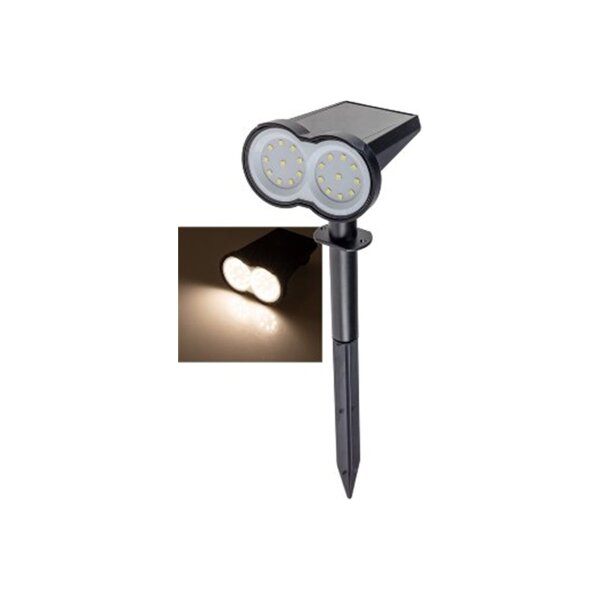 Gartenstrahler Solar mit Erdspieß, 80lm