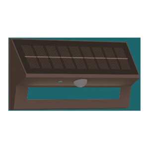 LED Solar Wandleuchte SWL-AS400, IP44, PIR, 400lm, warmweiß 3000K