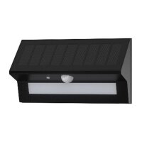 LED Solar Wandleuchte SWL-AS400, IP44, PIR, 400lm, warmweiß 3000K