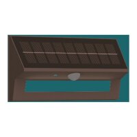 LED Solar Wandleuchte SWL-AS400, IP44, PIR, 400lm, warmweiß 3000K