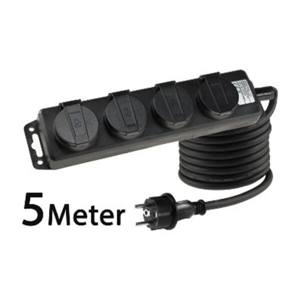 Gartensteckdosenleiste 4-fach IP44, 5m H07RN-F 3G1,5mm²