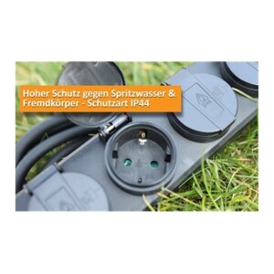 Gartensteckdosenleiste 4-fach IP44, 5m H07RN-F 3G1,5mm²
