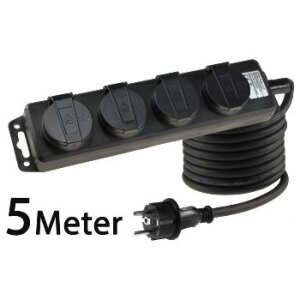 Gartensteckdosenleiste 4-fach IP44, 5m H07RN-F 3G1,5mm²