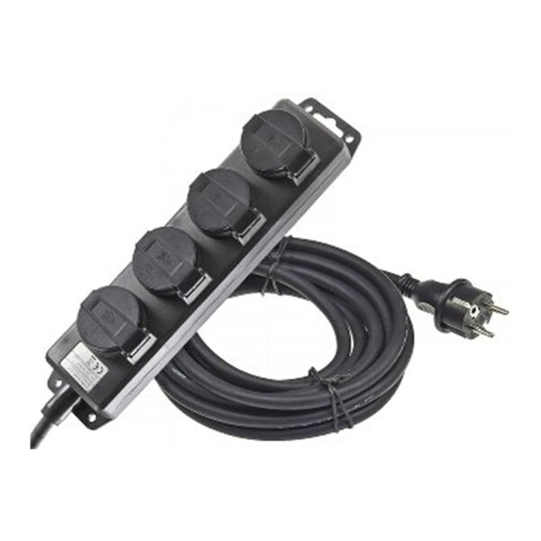 Gartensteckdosenleiste 4-fach IP44, 10?m H07RN-F 3G1,5mm²