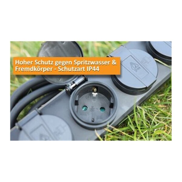 Gartensteckdosenleiste 4-fach IP44, 10?m H07RN-F 3G1,5mm²