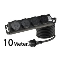 Gartensteckdosenleiste 4-fach IP44, 10?m H07RN-F 3G1,5mm²