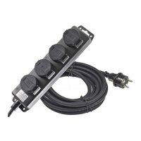 Gartensteckdosenleiste 4-fach IP44, 10?m H07RN-F 3G1,5mm²