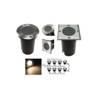 LED Boden-Einbaustrahler GU10 trittfest Edelstahl 230V IP65 Au&szlig;en f&uuml;r Garten
