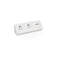 McPower Flair Steckdosenblock, 2× Schuko + 2× USB, Aufputz, weiß, 230V/16A