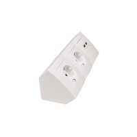 McPower Flair Steckdosenblock, 2× Schuko + 2× USB, Aufputz, weiß, 230V/16A