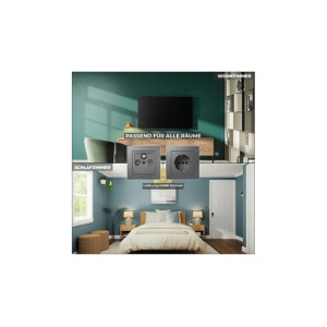 Antennendose McPower „Flair“ anthrazit – TV/SAT/FM, UP, 81mm
