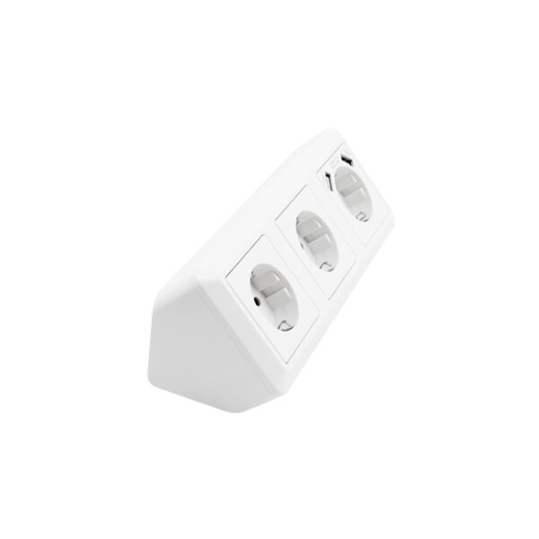 McPower Steckdosenblock "Cup" weiß, 3-fach + USB, 3600?W
