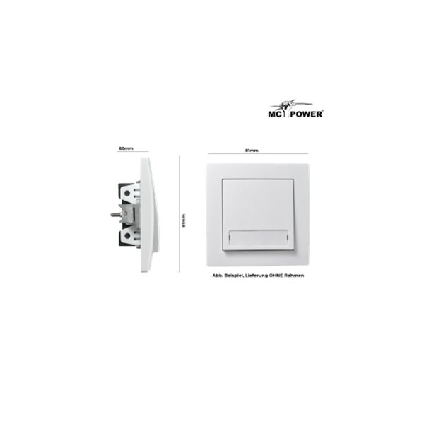 Taster McPower Flair mit Namensschild, 250V~/10A, UP, weiß