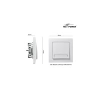 Taster McPower Flair mit Namensschild, 250V~/10A, UP, weiß