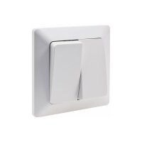 B-Ware MILOS Serien-Schalter 2-fach 250V~/ 10A inkl. Rahmen, Unterputz, weiß matt