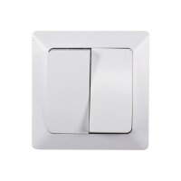 B-Ware MILOS Serien-Schalter 2-fach 250V~/ 10A inkl. Rahmen, Unterputz, weiß matt