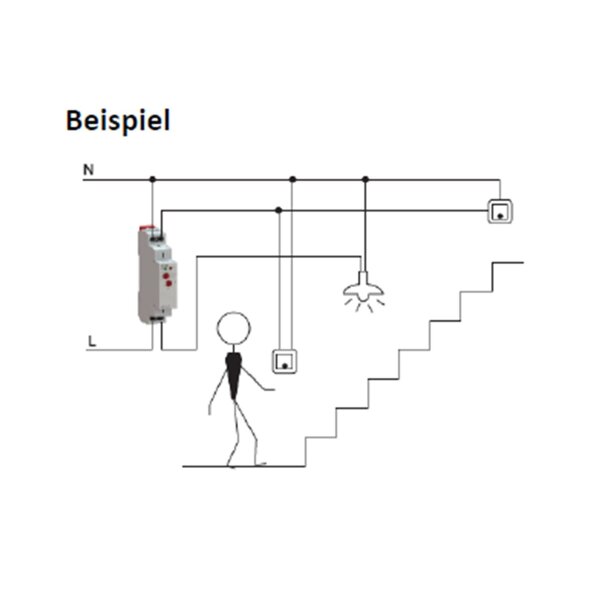 Treppenlichtzeitschalter RTLZS2 – 230?V, 0,5–20?Min., DIN-Schiene, IP40