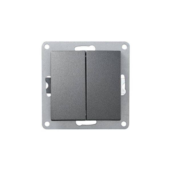 Serien-Schalter McPower Flair 2-fach Anthrazit | Unterputz 250V