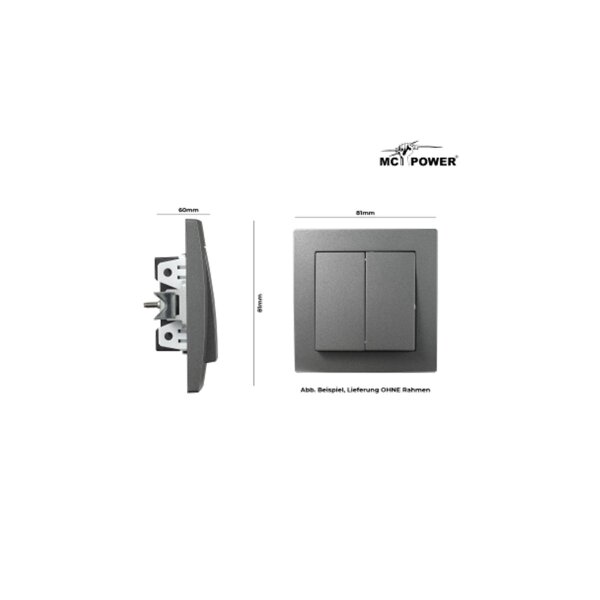 Serien-Schalter McPower Flair 2-fach Anthrazit | Unterputz 250V