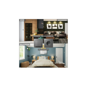 Serien-Schalter McPower Flair 2-fach Anthrazit | Unterputz 250V