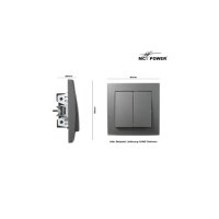 Serien-Schalter McPower Flair 2-fach Anthrazit | Unterputz 250V