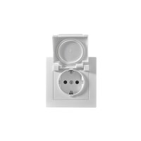 McPower Flair Schutzkontakt-Steckdose, UP, IP44, weiß, 250V/16A, Steckanschluss