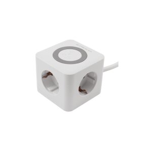 McPower Tischsteckdose BW-03 mit USB, USB-C & QI-Lader