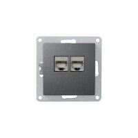 Netzwerk-Dose McPower Flair CAT6A, UP, anthrazit, vollgeschirmt