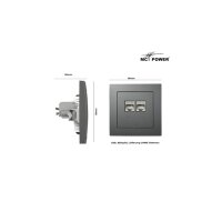 Netzwerk-Dose McPower Flair CAT6A, UP, anthrazit, vollgeschirmt