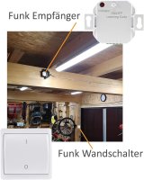 Funk-Schalter Set Pilota Casa Funk-Empfänger mit Funk-Wandschalter 230V Fernbedienung max. 2000Watt bis 30m Reichweite