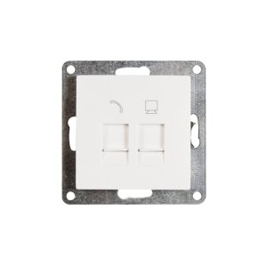 McPower Flair Netzwerkdose RJ45 + RJ11, Cat5e, ISDN, UP, weiß