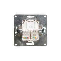 McPower Flair Netzwerkdose RJ45 + RJ11, Cat5e, ISDN, UP, weiß