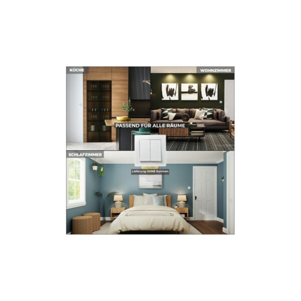 Wechselschalter Unterputz Weiß 10A – Lichtschalter McPower Flair