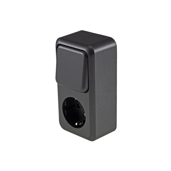 FASKO Kombi Steckdose mit Schalter in Anthrazit