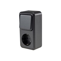 FASKO Kombi Steckdose mit Schalter in Anthrazit