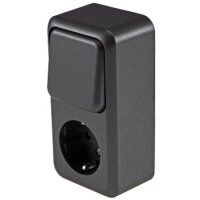 FASKO Kombi Steckdose mit Schalter in Anthrazit