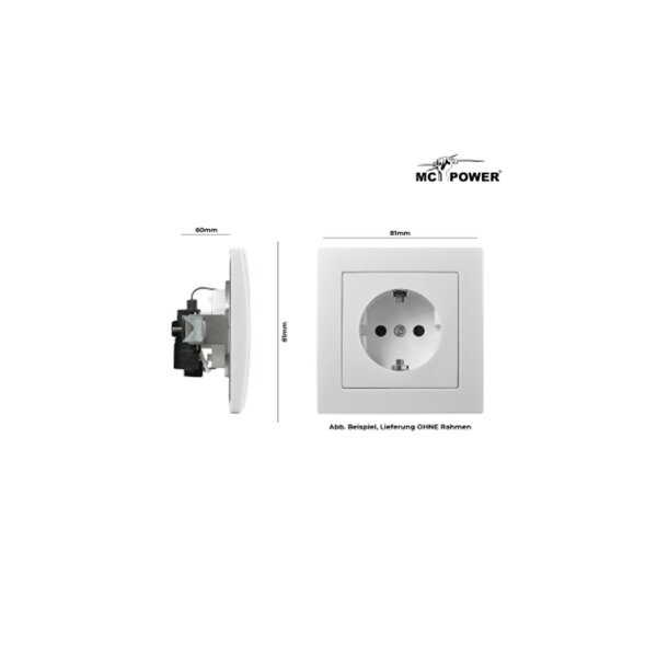 McPower Flair Steckdose, Unterputz, Steckanschluss, weiß, 250V~/16A