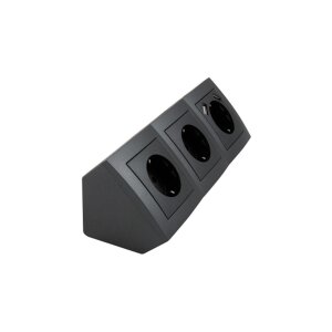 Steckdosenblock McPower Flair 3-fach mit USB – Anthrazit