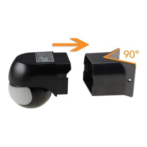 Bewegungsmelder CBM für Ecke – Schwarz, 200°, 12?m, IP44 | Für LED & Außenbereich