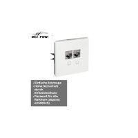 Netzwerk-Dose McPower Shallow CAT6A, UP, weiß, vollgeschirmt