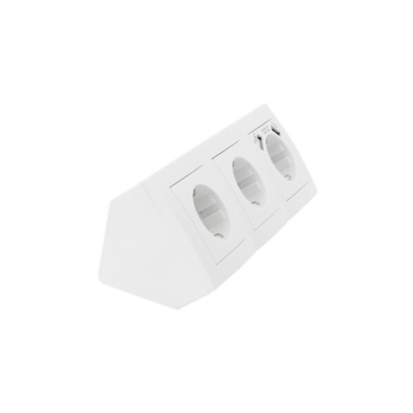 McPower Flair 3-fach Steckdosenblock mit USB, Aufbau, weiß, 230V/16A