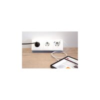 McPower Flair 3-fach Steckdosenblock mit USB, Aufbau, weiß, 230V/16A