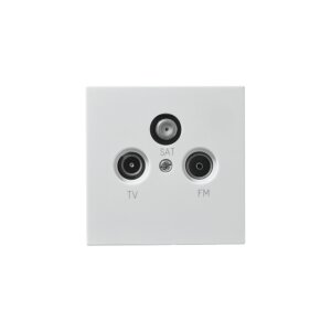 Antennendose McPower ''Shallow'' für TV, Radio und Sat, UP, weiß