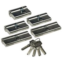 Schließzylinder-Set 5 30/10-30/30-35/35 Profil-Zylinder, 5 Sicherheits-Schlüssel
