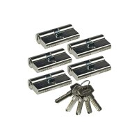 Schließzylinder-Set 5x 60mm (30+30mm) Profil-Zylinder, 5 Sicherheits-Schlüssel
